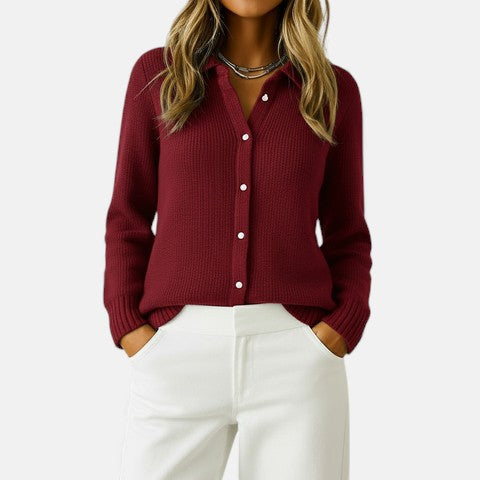 Audrey | Klasyczny Dzianinowy Kardigan na Guziki