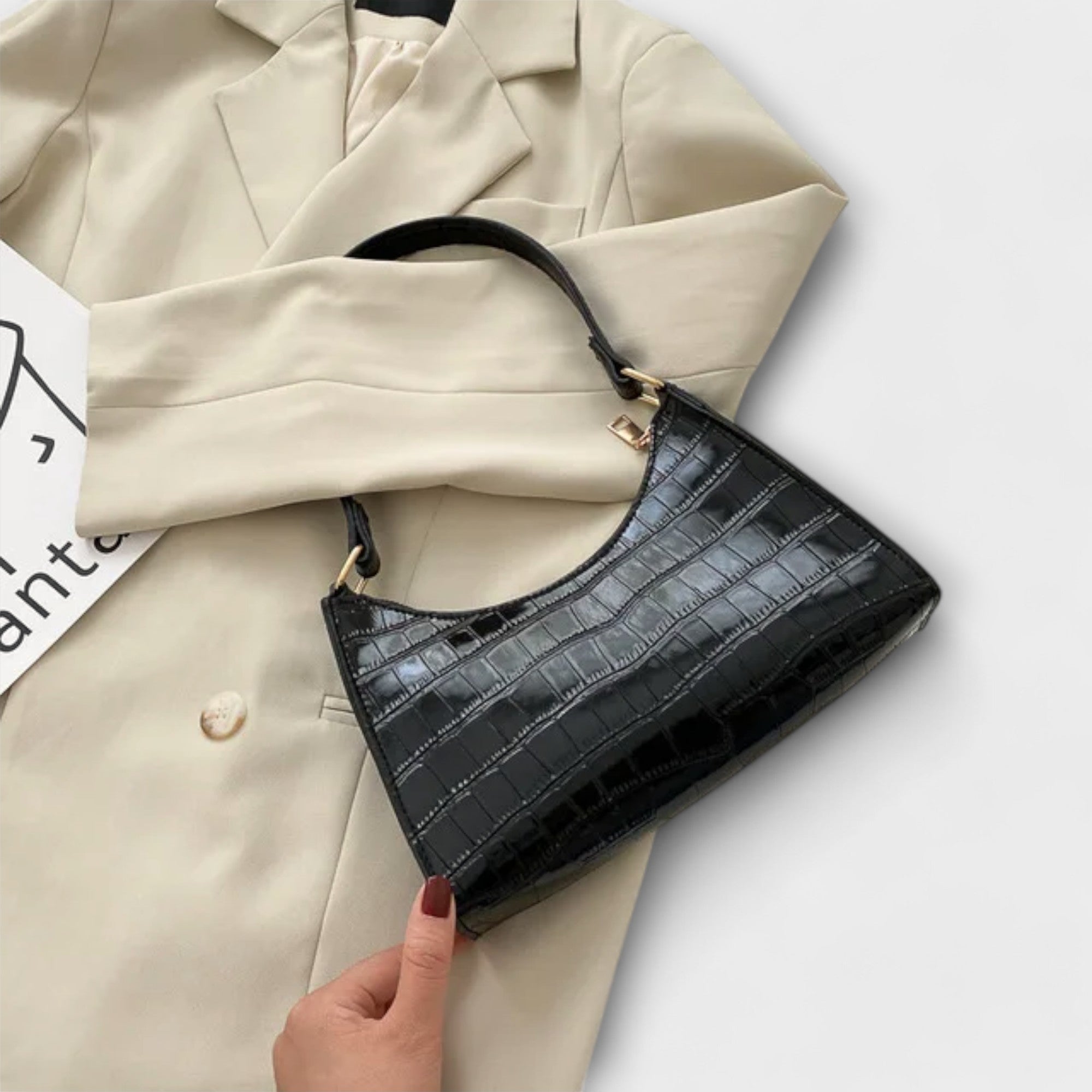 Olivia - Błyszcząca Torba Skórzana