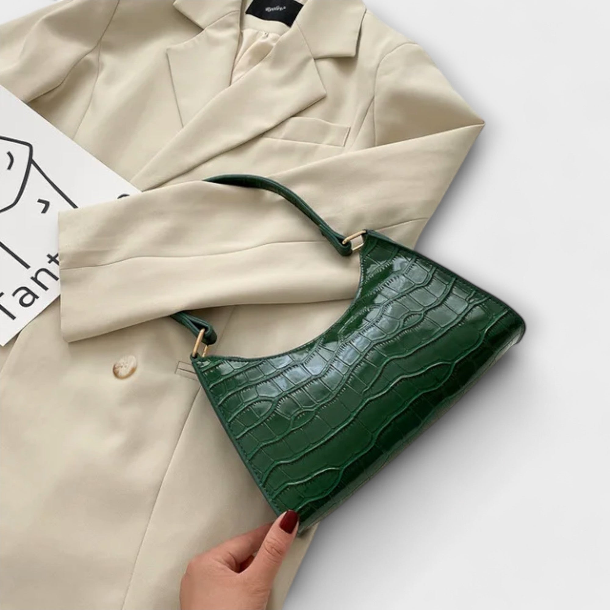 Olivia - Błyszcząca Torba Skórzana